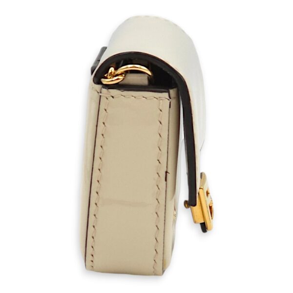 Nano Baguette Belt bag Cream Charm in Patent Leather, Gold hardware - Image 5