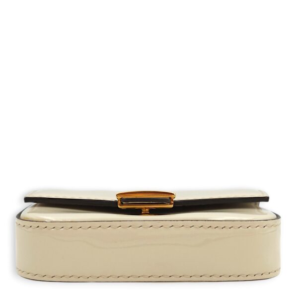 Nano Baguette Belt bag Cream Charm in Patent Leather, Gold hardware - Image 6