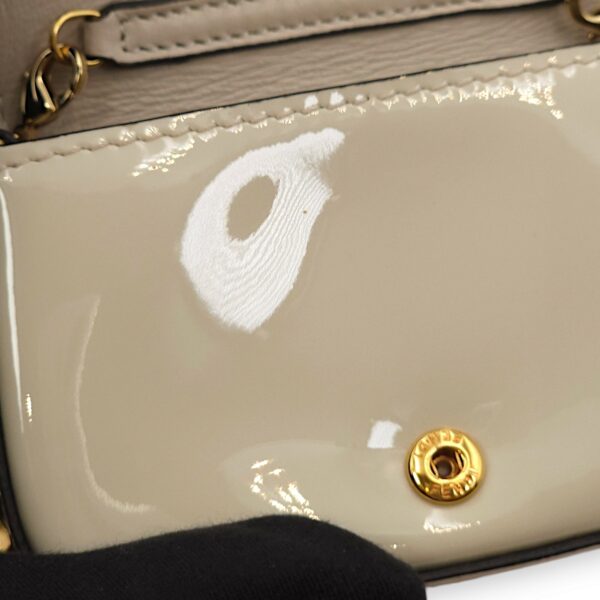 Nano Baguette Belt bag Cream Charm in Patent Leather, Gold hardware - Image 9
