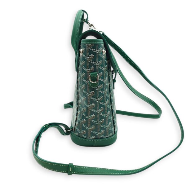 Sac A Dos Alphin Mini 2 Backpack Green Backpack in Goyardine Canvas, Silver hardware - Image 5