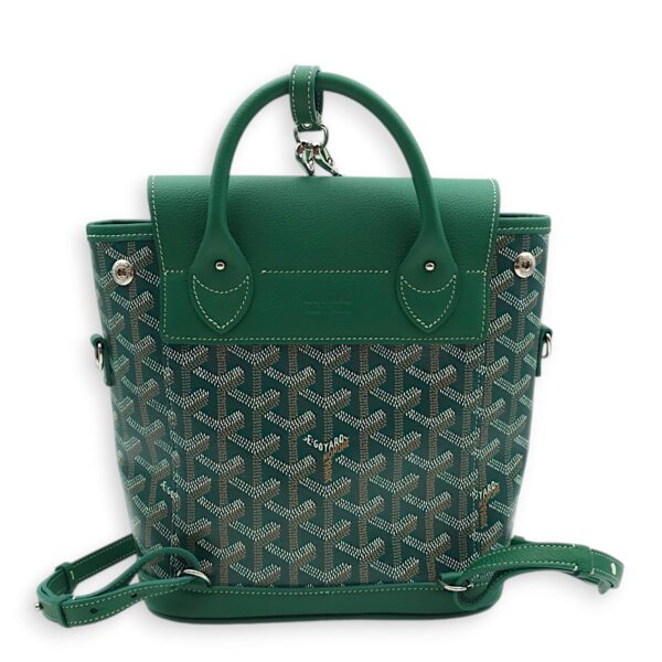 Sac A Dos Alphin Mini 2 Backpack Green Backpack in Goyardine Canvas, Silver hardware - Image 3