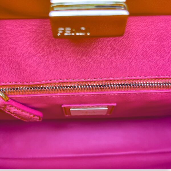 Peekaboo Mini Pink Crossbody Bag in Ostrich, Gold hardware - Image 8