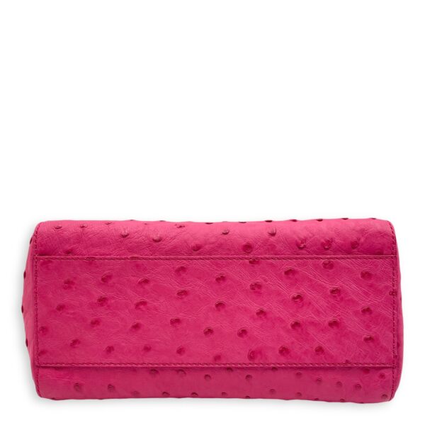 Peekaboo Mini Pink Crossbody Bag in Ostrich, Gold hardware - Image 6