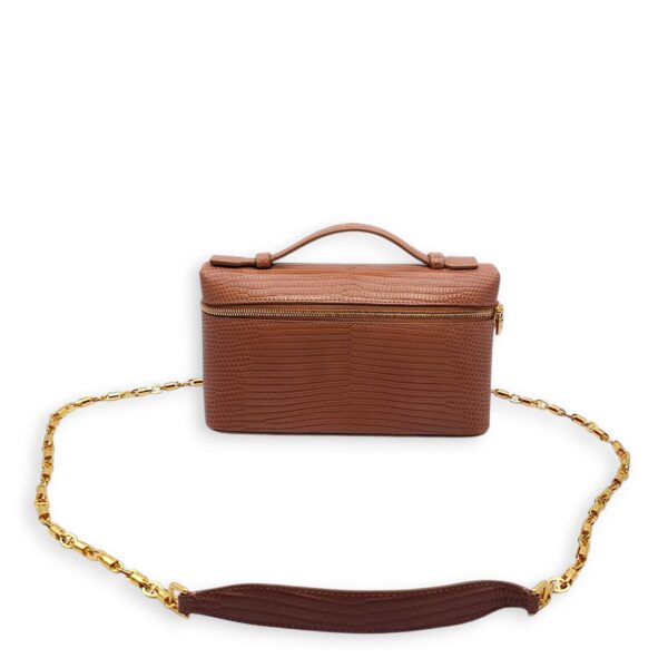 Extra Pocket L19 Beige Shoulder Bag in Lizard Varanus Niloticus, Gold hardware - Image 16