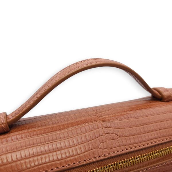 Extra Pocket L19 Beige Shoulder Bag in Lizard Varanus Niloticus, Gold hardware - Image 4