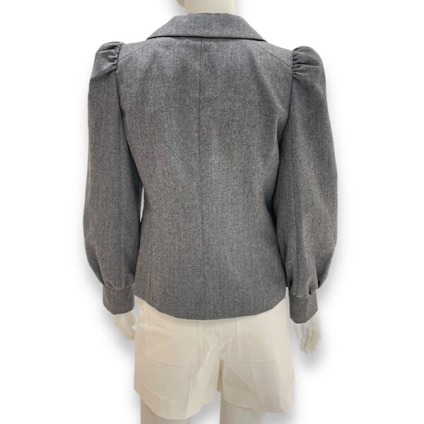 Peacoat Double- breasted Jacket IT 38 Grey in Viscose, Antique Brass hardware - Image 4