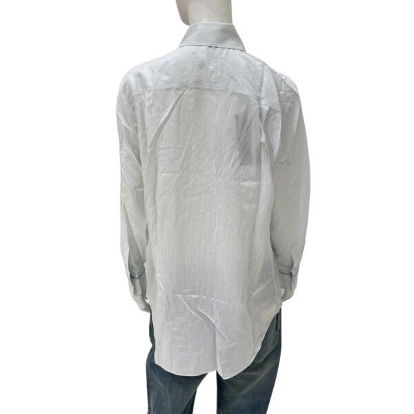 Logo-embroidered Camicia White/Blue Striped Long-Sleeve Shirt in Silk - Image 3