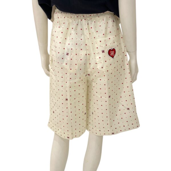 Heart Prints Forever XS Red/Ivory Bermuda in Polyester, Silver hardware - Image 3