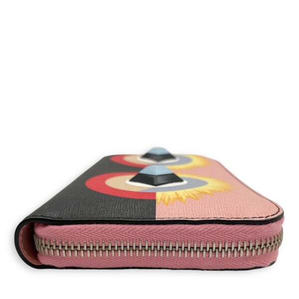 Monster Round Pink Long Wallet in Calfskin, Silver hardware - Image 5
