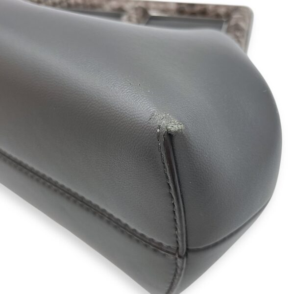 First Grey Shoulder Bag in Python Embossed Calfskin, Silver hardware - Image 11