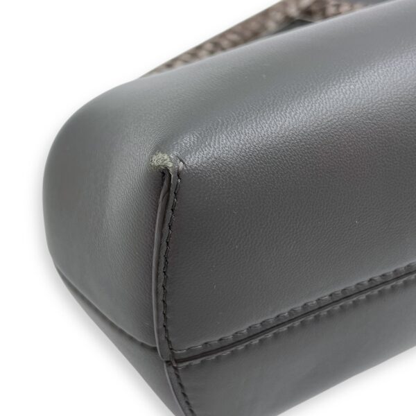 First Grey Shoulder Bag in Python Embossed Calfskin, Silver hardware - Image 10