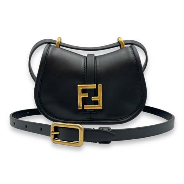 C'mon Nano Black Belt Bag in Calfskin, Gold hardware - Image 13