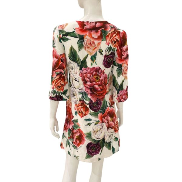 Floral Print Crepe Mini Dress 38 Multi-colour Ready-To-Wear in Viscose, Silver hardware - Image 3