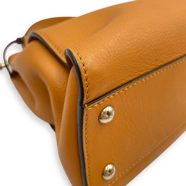 Peekaboo Medium Yellow Shoulder Bag in Calfskin, Silver hardware - Image 9