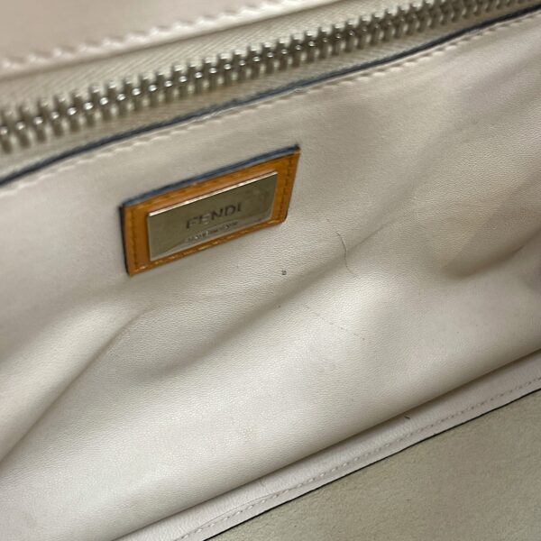 Peekaboo Medium Yellow Shoulder Bag in Calfskin, Silver hardware - Image 14