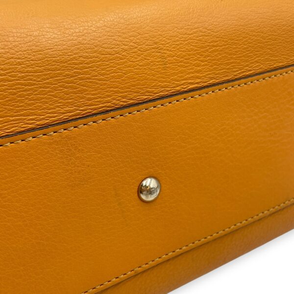 Peekaboo Medium Yellow Shoulder Bag in Calfskin, Silver hardware - Image 11