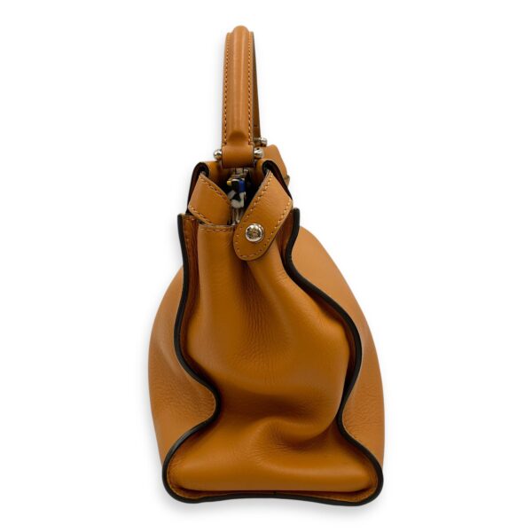 Peekaboo Medium Yellow Shoulder Bag in Calfskin, Silver hardware - Image 4