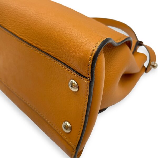 Peekaboo Medium Yellow Shoulder Bag in Calfskin, Silver hardware - Image 10