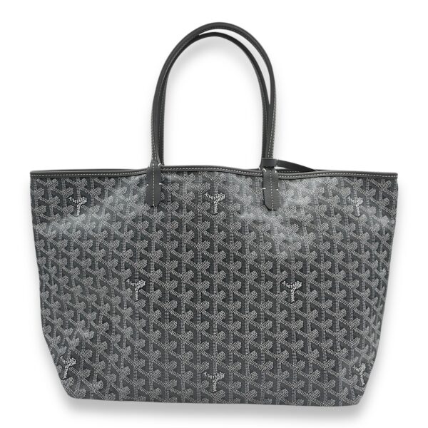 Saint Louis Printed PM Grey Shoulder Bag in Canvas, Silver hardware - Image 3