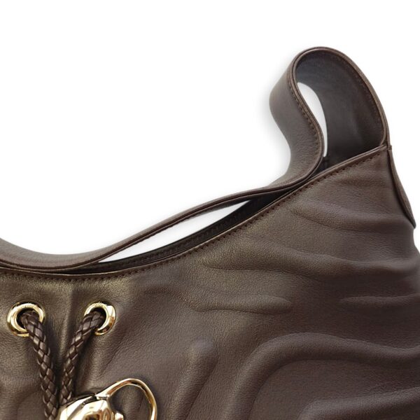 Panthere de Cartier Brown Shoulder Bag in Calfskin, Gold hardware - Image 11