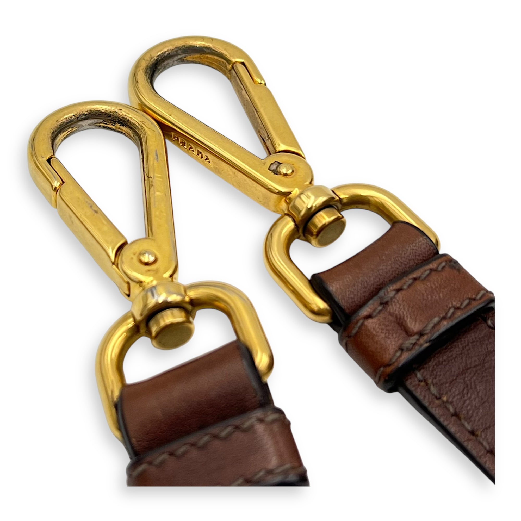 Logo Top Handle Bag Brown in Calfskin, Gold hardware - Image 17