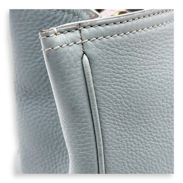 Bamboo Top Handle Bag Blue in Calfskin, Gold hardware - Image 11