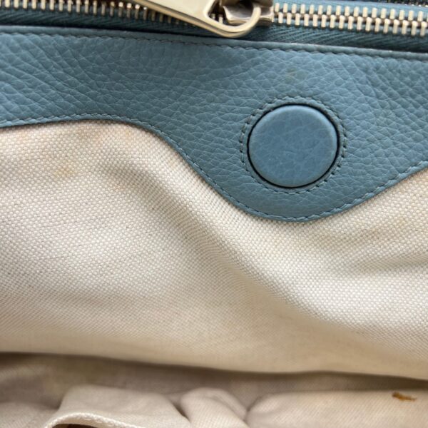 Bamboo Top Handle Bag Blue in Calfskin, Gold hardware - Image 20