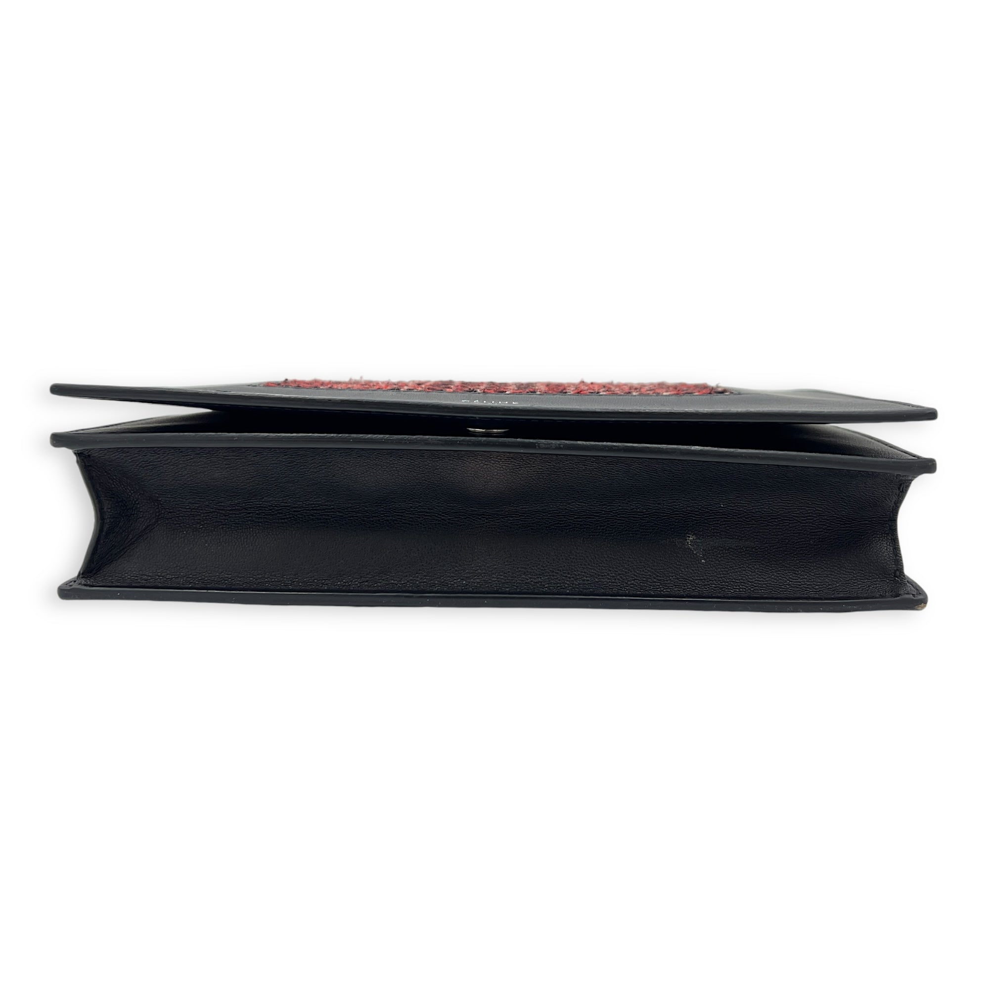 Frame Black Wallet On Chain in Calfskin, Silver hardware - Image 6