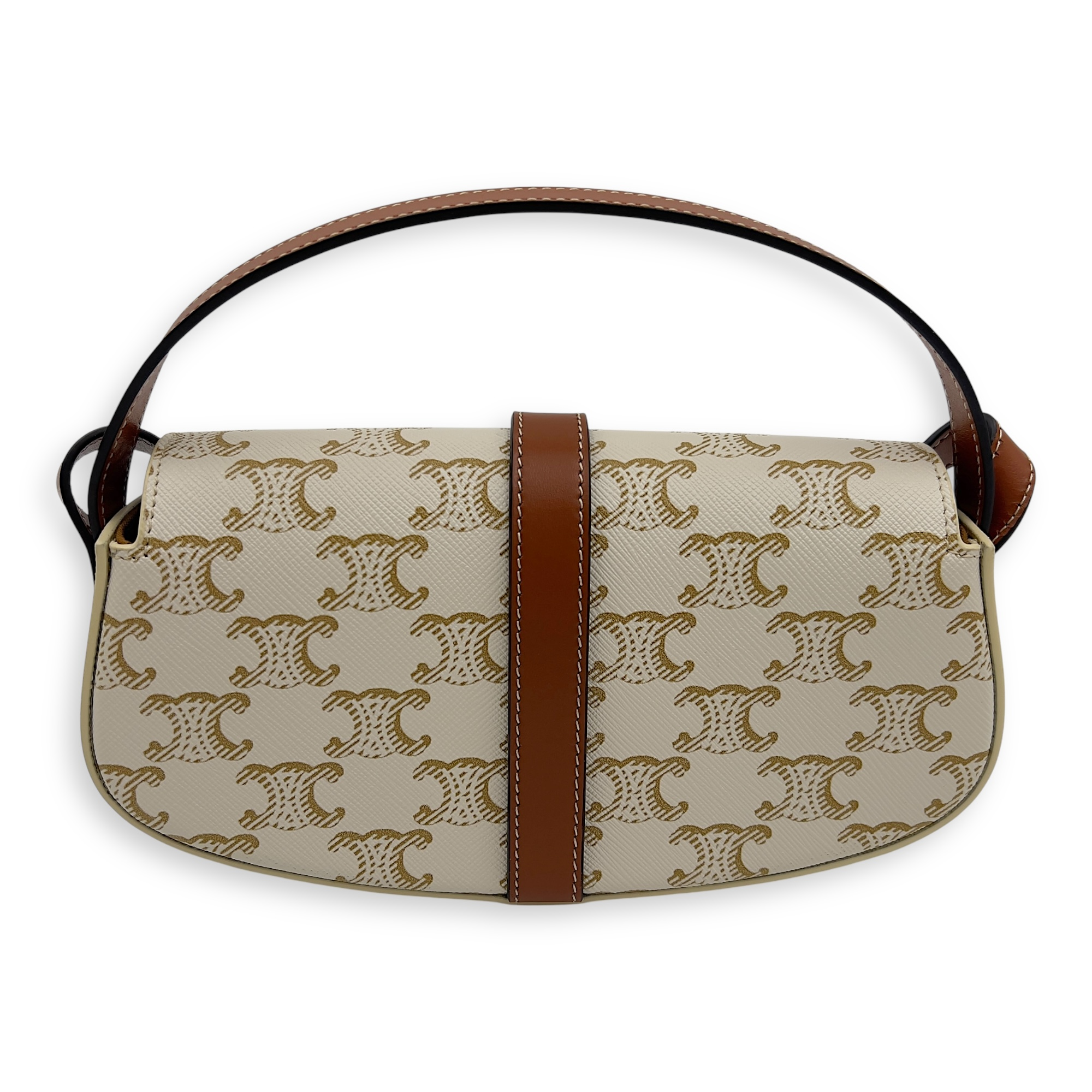 Tabou Shoulder Bag White in Coated Canvas, Gold hardware - Image 3