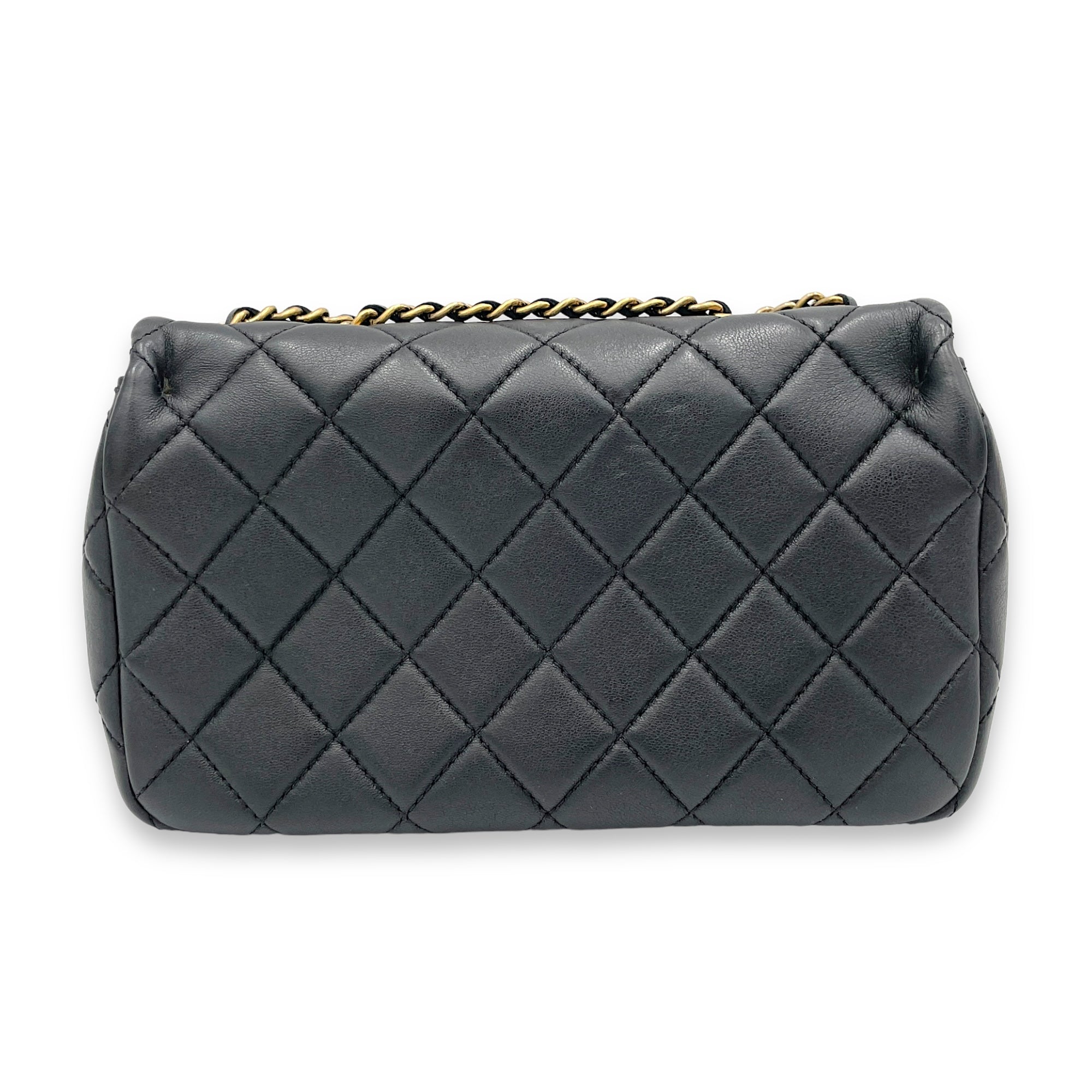 Classic Black Crossbody Bag in Lambskin, Gold hardware - Image 3