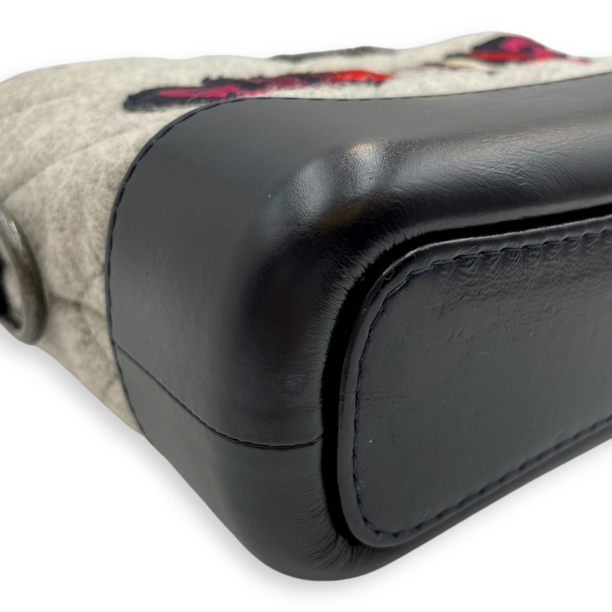 Gabrielle Hobo Small Grey,red, pink, black Shoulder Bag in Calfskin, 3-Tone hardware - Image 8