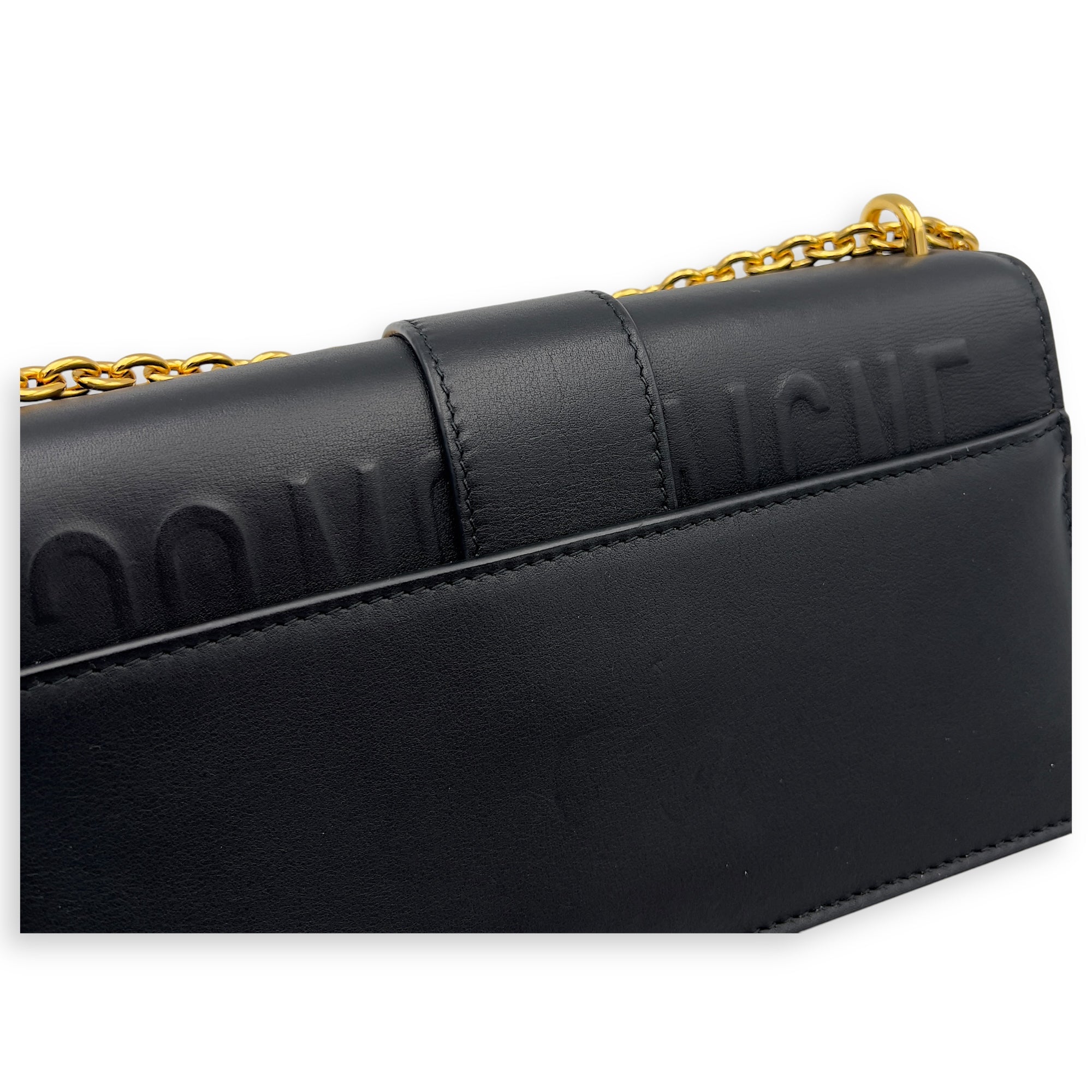 Montaigne Shoulder Bag Black in Calfskin, Gold hardware - Image 16