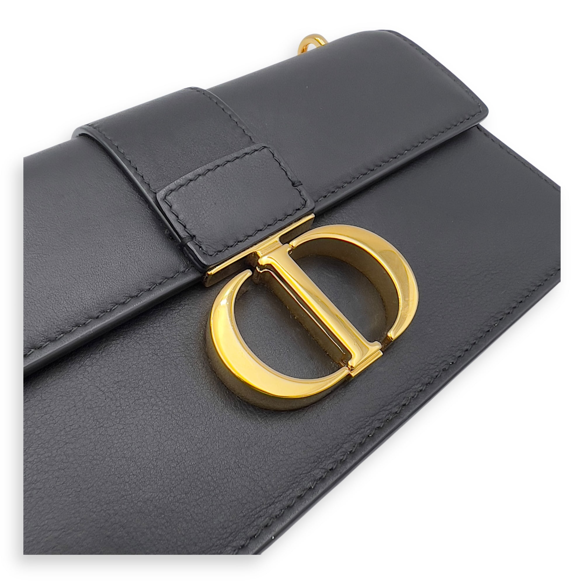 Montaigne Shoulder Bag Black in Calfskin, Gold hardware - Image 18