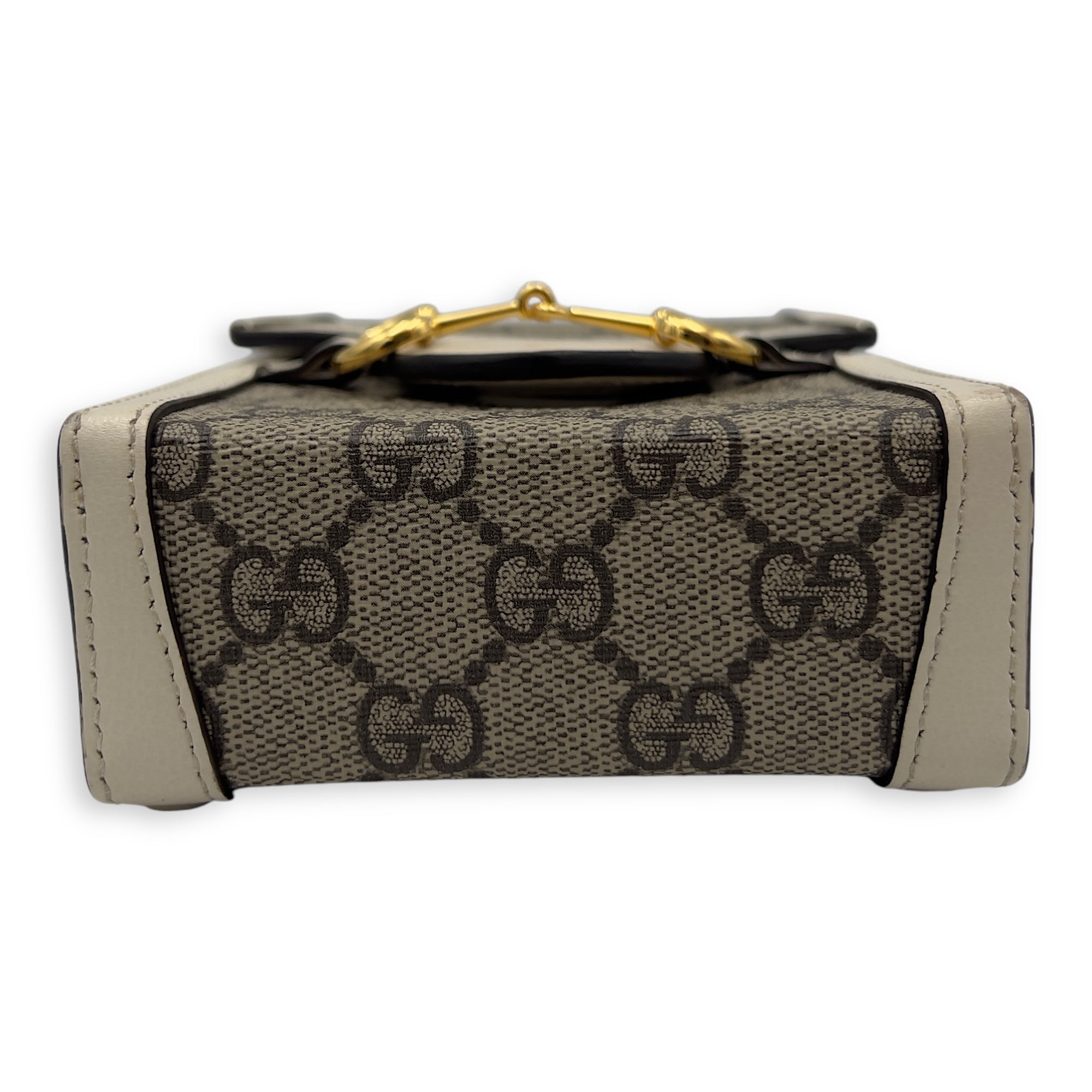 Horsebit 1955 Brown Crossbody Bag in Monogram Coated Canvas, Gold hardware - Image 6