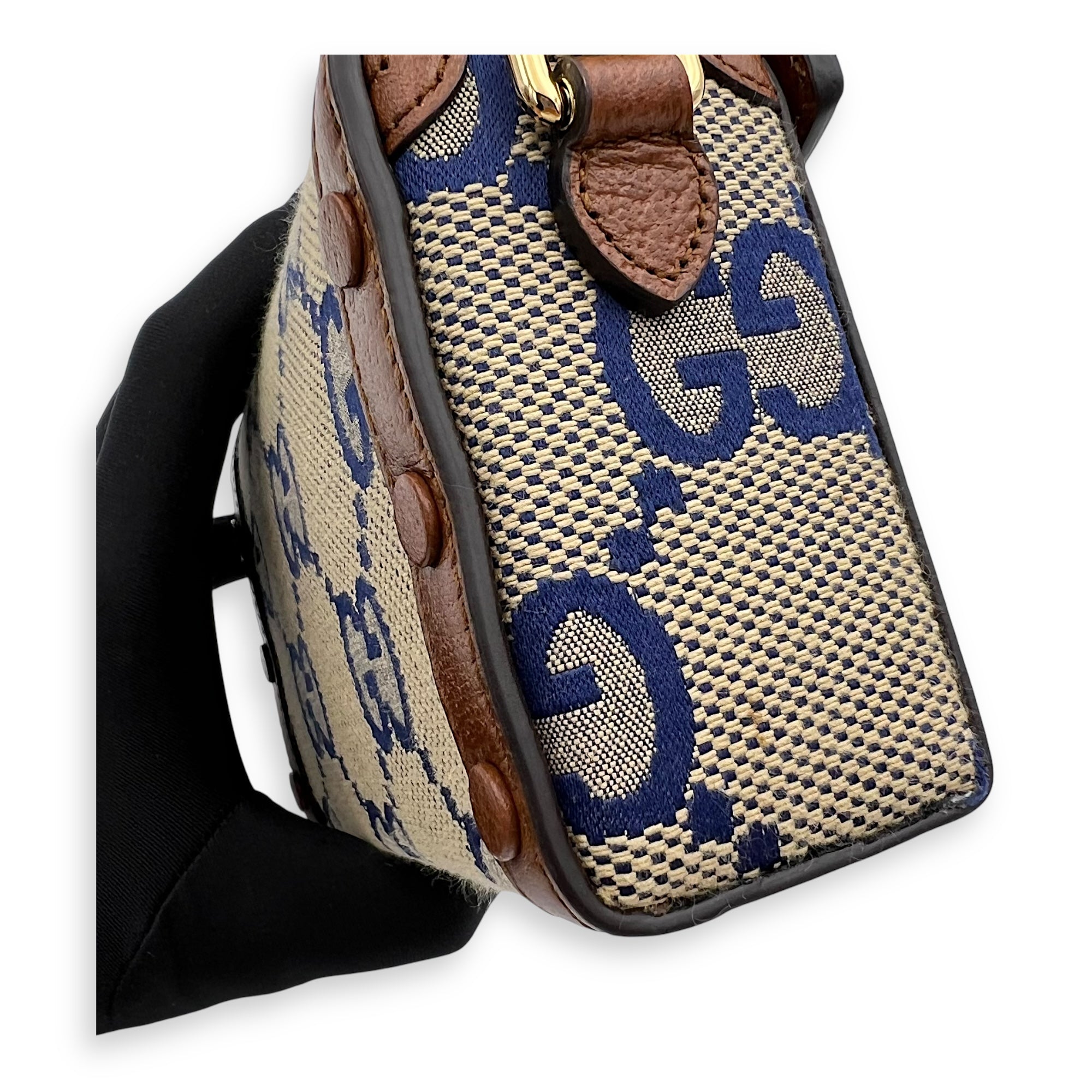 Limited Edition Horsebit 1955 Brown Crossbody Bag in Canvas, Gold hardware - Image 8