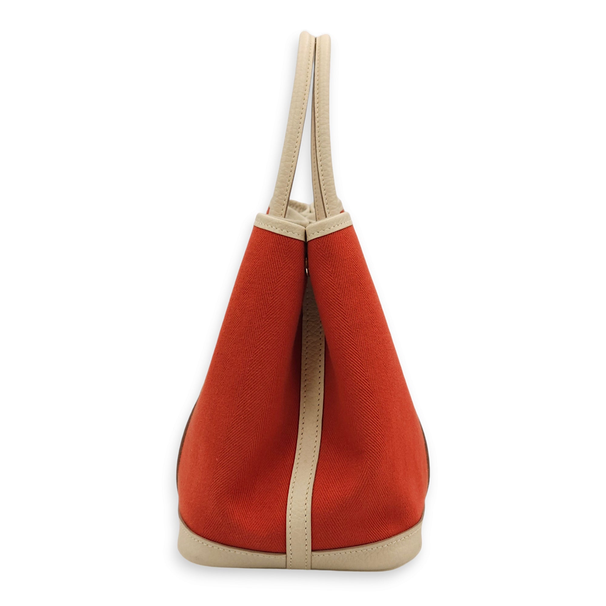 Garden Party 30 Rouge Duchesse/Craie in Toile/Vache Country, Palladium hardware - Image 6