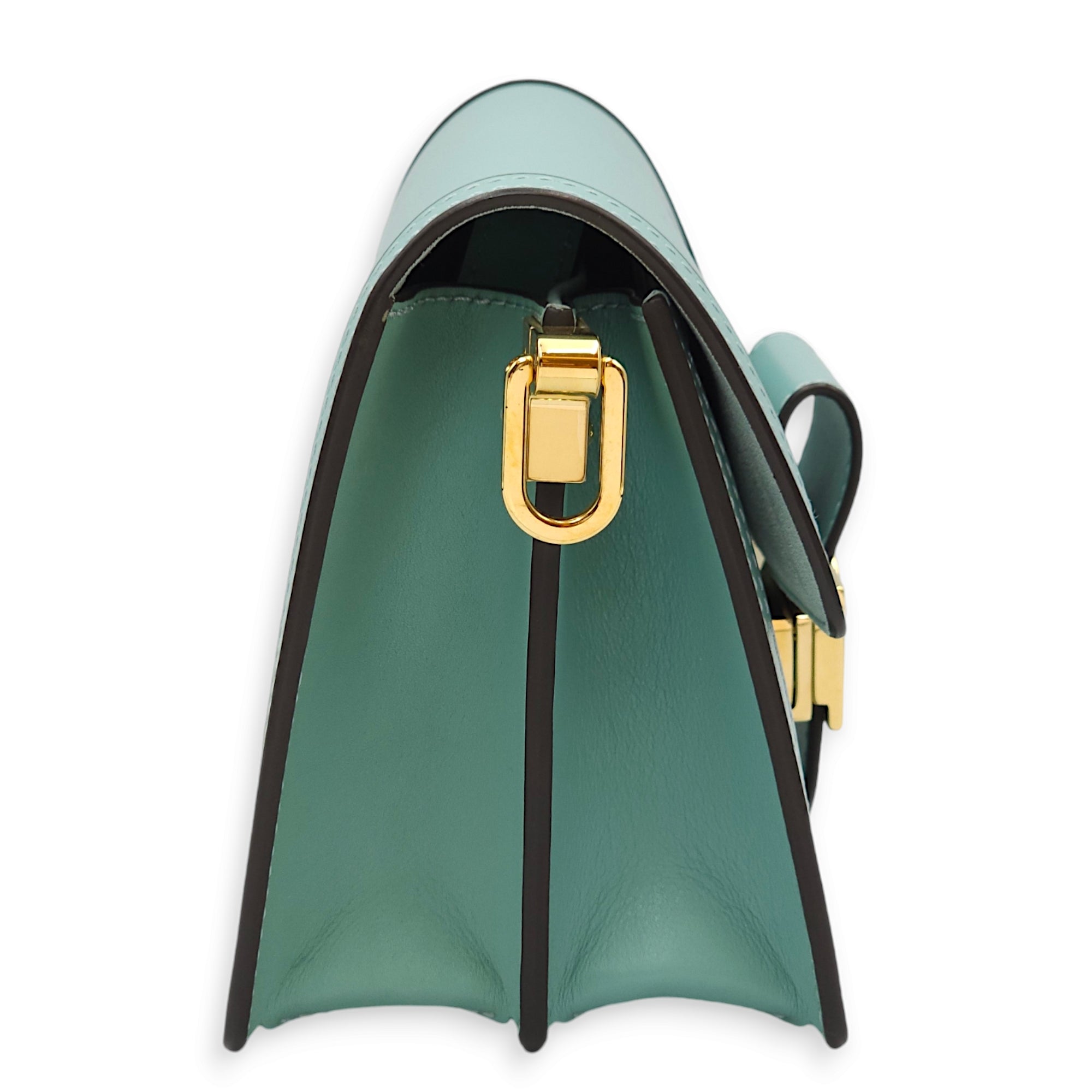 Dauphine Mini Blue Shoulder Bag in Calfskin, Gold hardware - Image 4