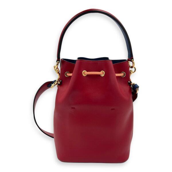 Mon Tresor Bucket Bag Red in Calfskin, Gold hardware - Image 3