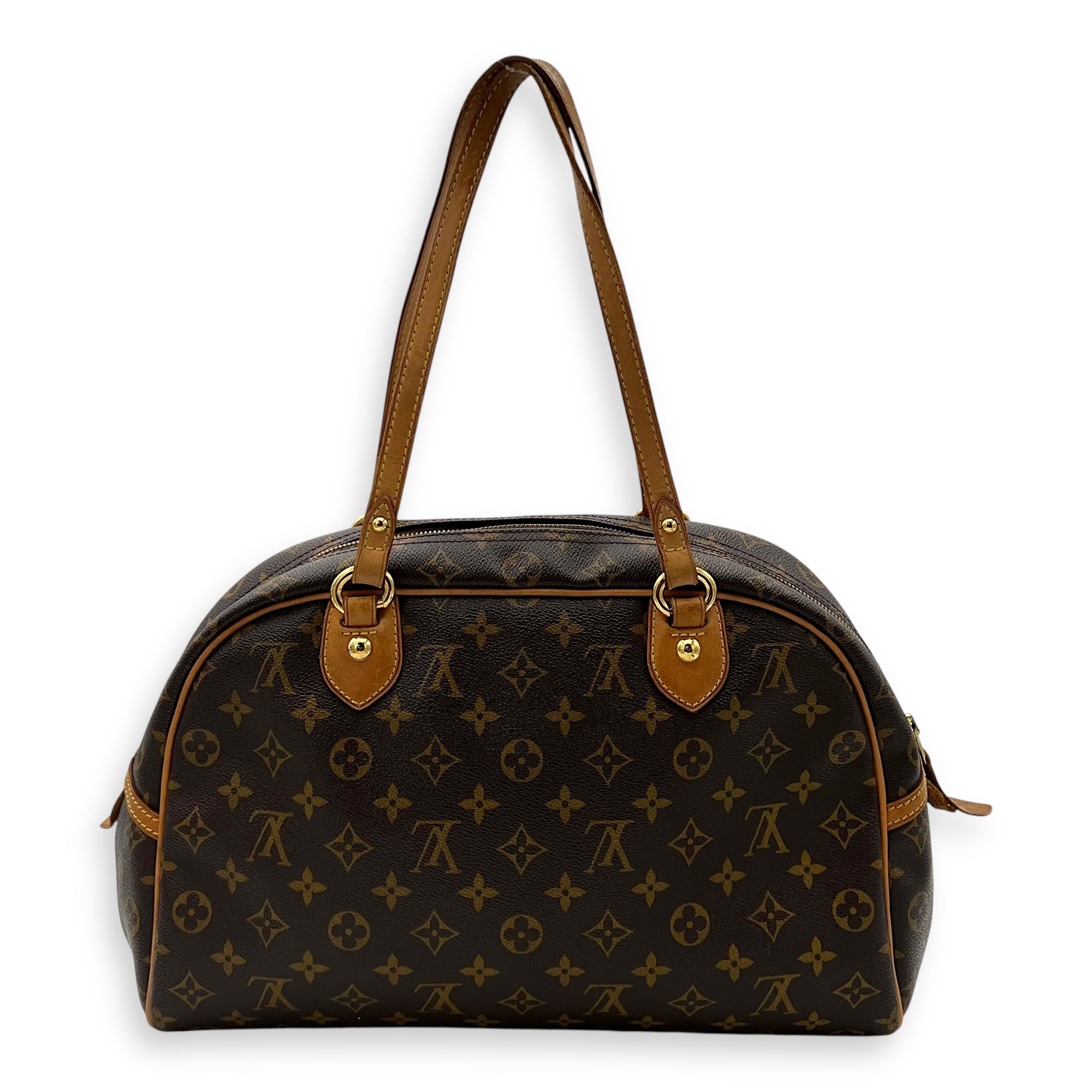 Montorgueil Shoulder Bag Brown in Monogram Coated Canvas, Gold hardware - Image 3