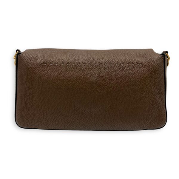 Baguette Top Handle Bag Brown in Calfskin, Silver hardware - Image 3