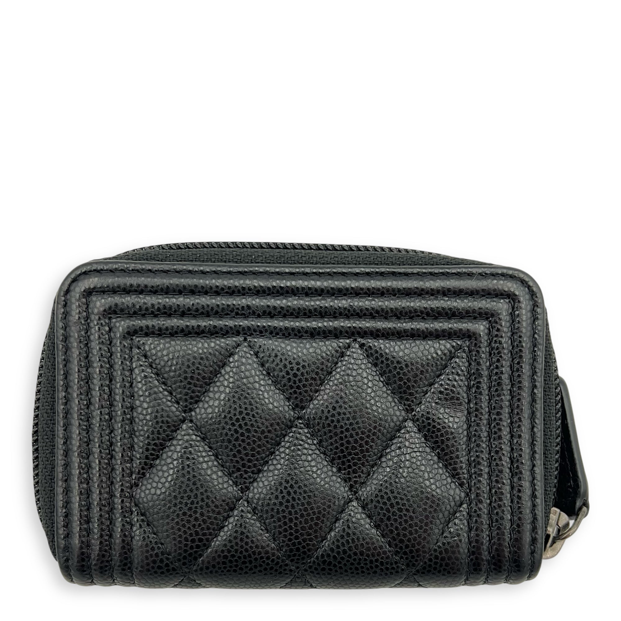 Boy Black Wallet in Caviar Leather, Ruthenium hardware - Image 3