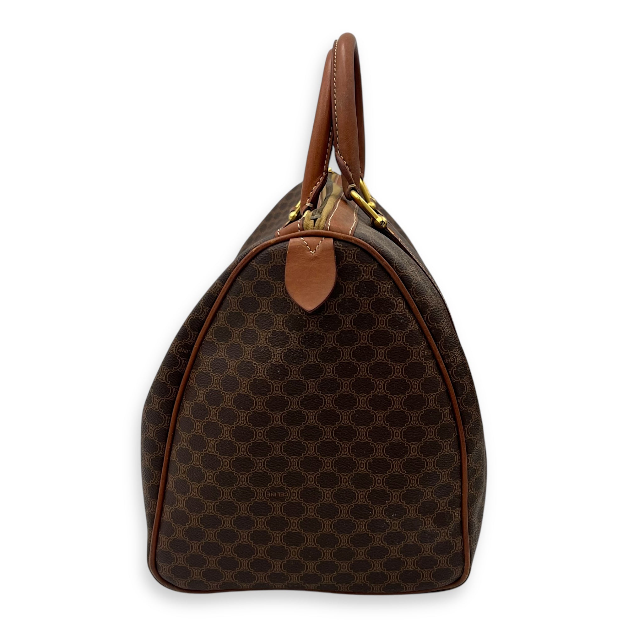 Macadam Top Handle Bag Brown in Coated Canvas, Gold hardware - Image 4