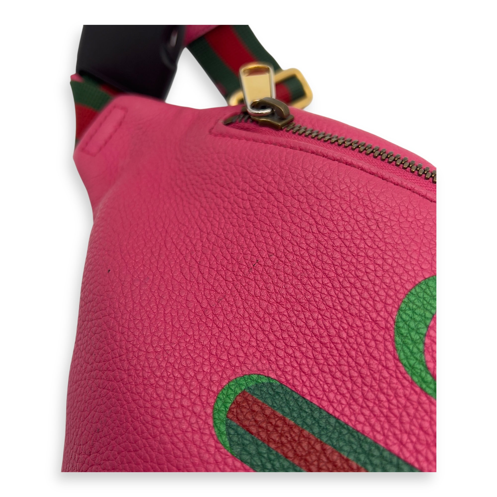 Logo Belt Bag Pink in Calfskin, Silver hardware - Image 11