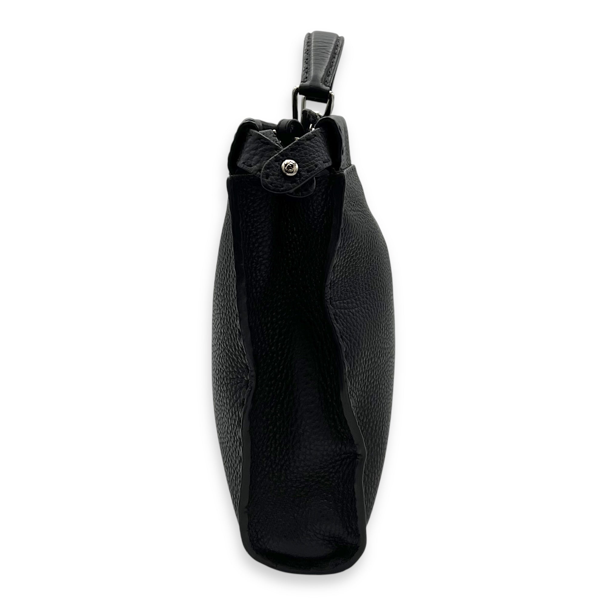 Peekaboo Top Handle Bag Black in Calfskin, Silver hardware - Image 4