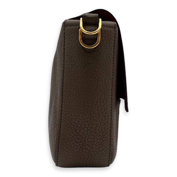 Baguette Top Handle Bag Brown in Calfskin, Silver hardware - Image 4
