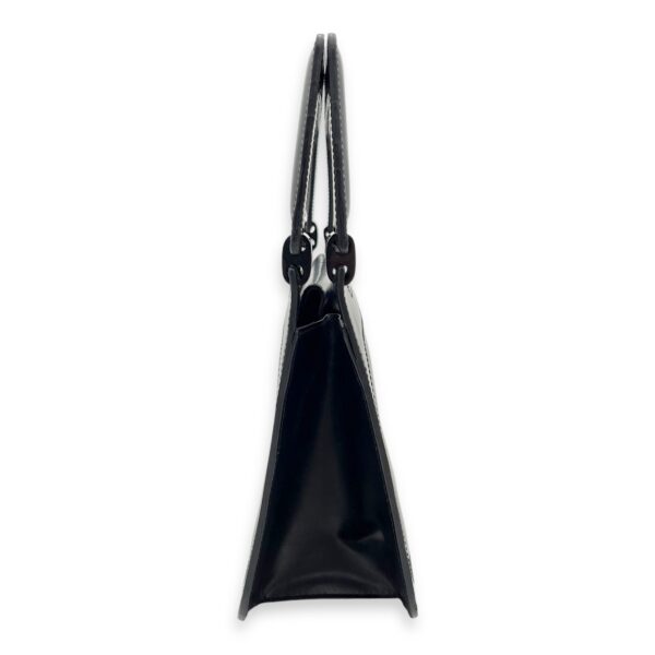 Vintage Top Handle Bag Black in Calfskin, Silver hardware - Image 4