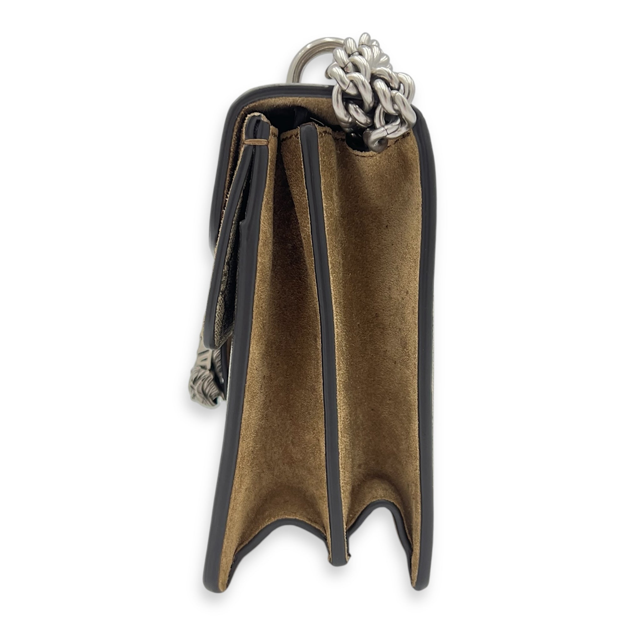 Dionysus Small Brown Shoulder Bag in Coated Canvas, Ruthenium hardware - Image 5