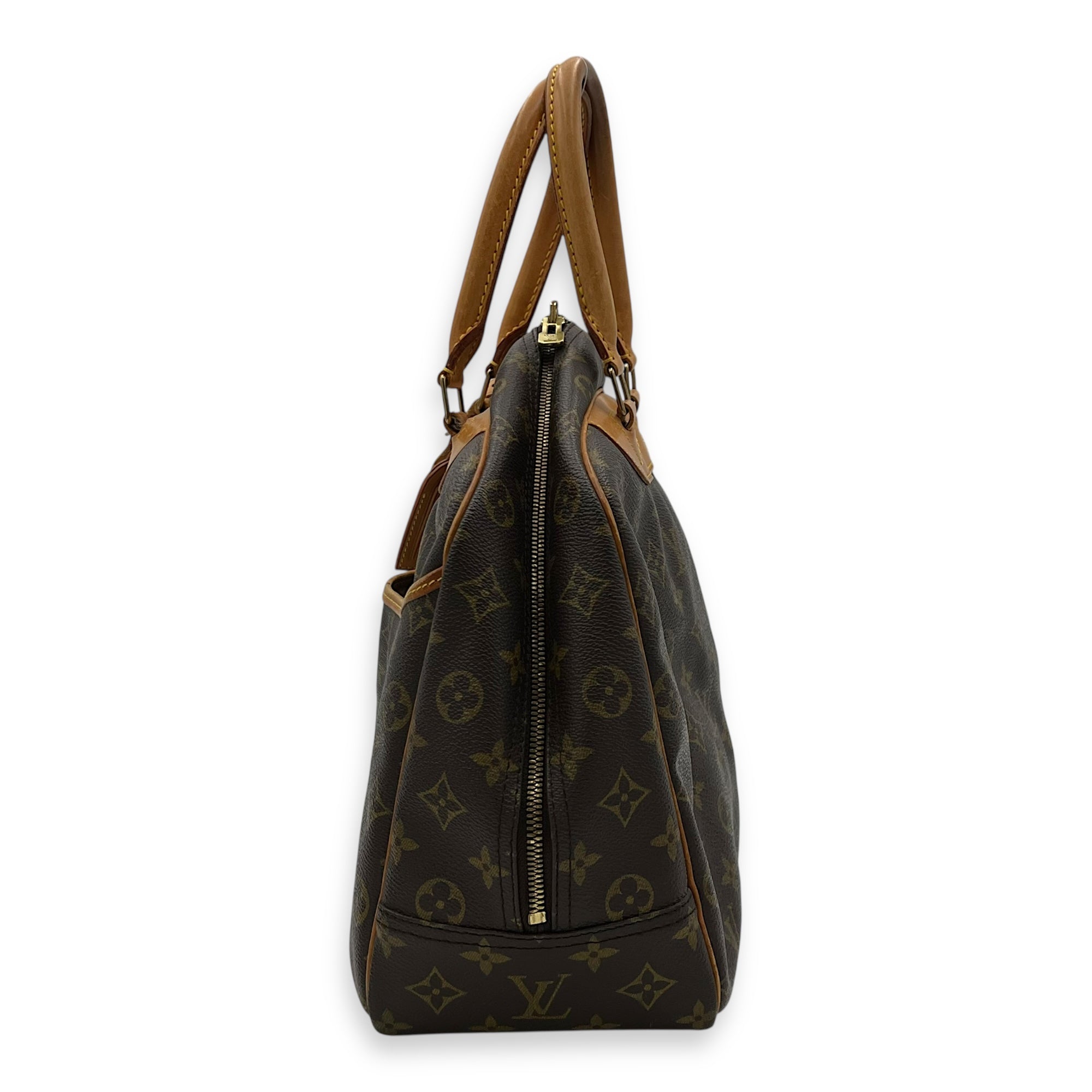 Deauville Top Handle Bag Brown in Monogram Coated Canvas, Gold hardware - Image 5