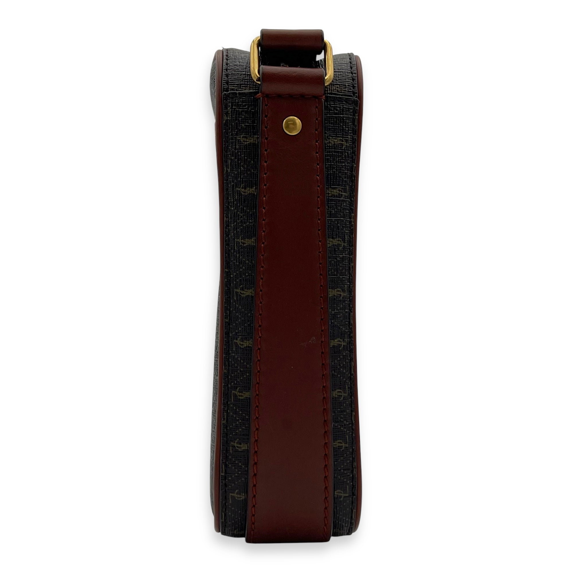 Le Monogramme Brown Crossbody Bag in Coated Canvas, Gold hardware - Image 5