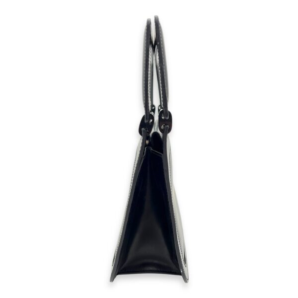 Vintage Top Handle Bag Black in Calfskin, Silver hardware - Image 5